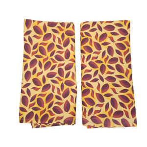 2X Roostery Table Napkins Yellow Fall Leaves Made In USA 20" x 20" Set Of 2